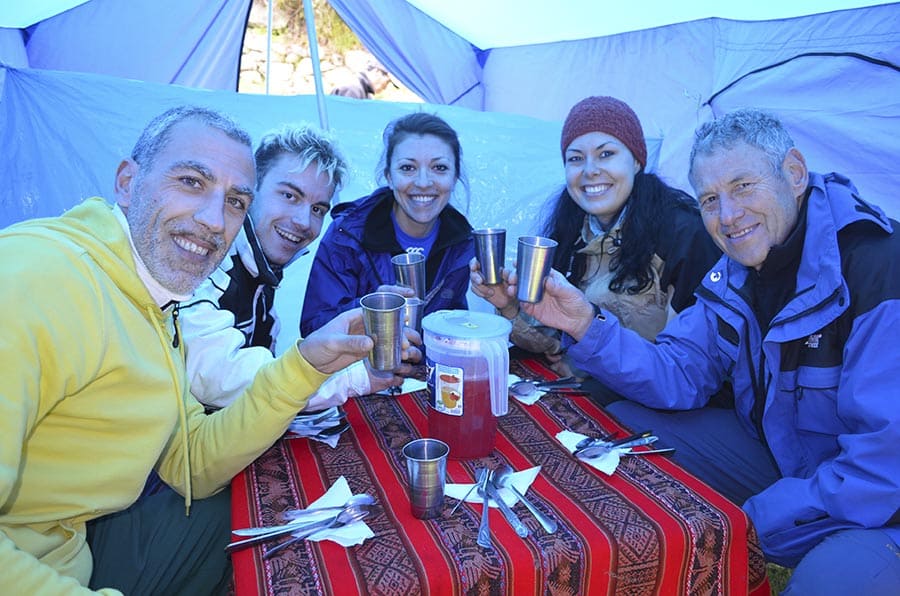 Nosso café da manhã no Trek Inca