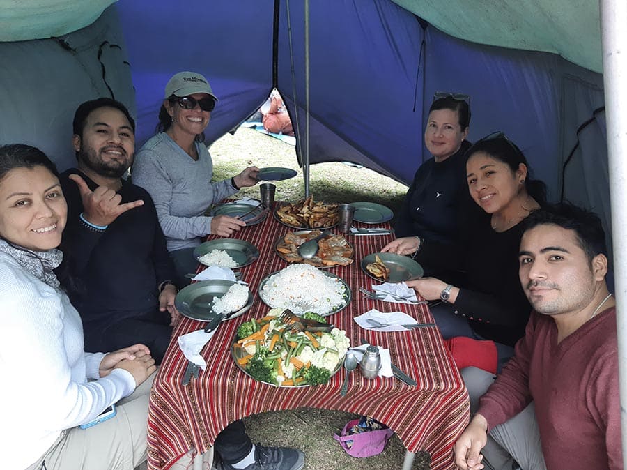 Nossa seleção de almoço no Trek Salkantay